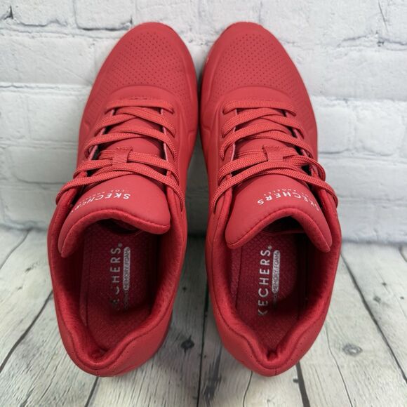 Skechers Street Stand Uno Air Sneakers Women Size 11 Red Athletic Gym Life Shoes - Picture 8 of 9